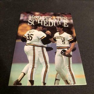 1989 Pittsburgh Pirates Baseball Pocket Schedule Team Verson Jim Gott,  Sid Bream