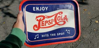 Antique Vintage Pepsi Cola Advertising Tray Sign Country Store