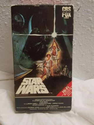 Star Wars 1984 Vhs Red Label A Hope Episode Iv Cbs Fox Video Vintage Hi Fi
