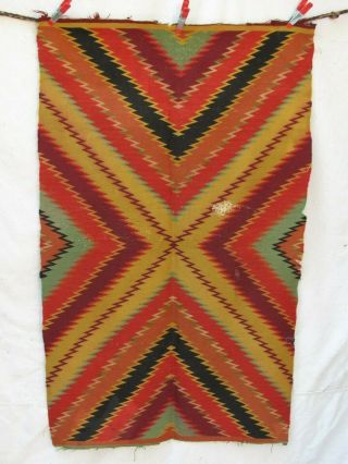 Antique Navajo Germantown Eyedazzler Weaving C.  1890 53  X 32 "
