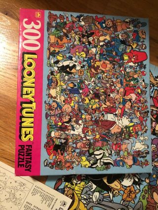 Vintage 300 Piece Looney Tunes Fantasy Puzzle Warner Brothers 22 1/2 " X 33 " 1990