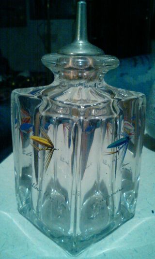 C1900 Rare Fly Fishing Reel Oil Glass Bottle Jar