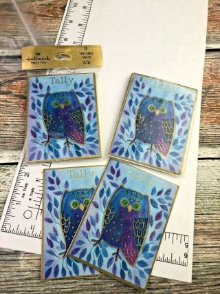 2 Vintage Hallmark Bridge Tally Cards/8 2 - Table Tallies Retro Owl