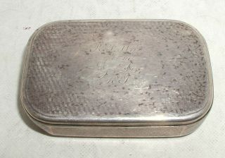 " Victorian Solid Silver Bryant Snuff Box " London 1859