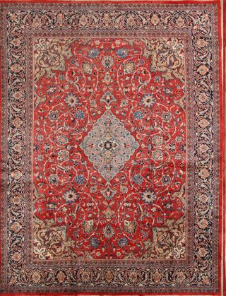 Vintage Exceptional Floral 10x13 Sarouk Persian Oriental Area Rug Wool Carpet