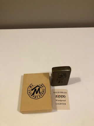 Vintage Marlboro Zippo Lighter.  Solid Brass Vintage Zippo Lighter