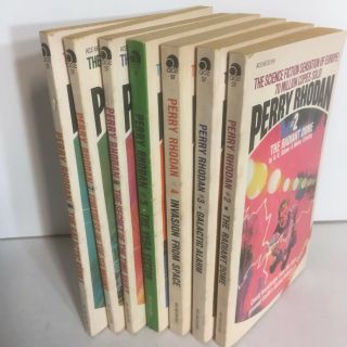 Set of 7 Perry Rhodan Vintage Sci Fi Novels 2 - 8 in Series All 3rd Printings 2