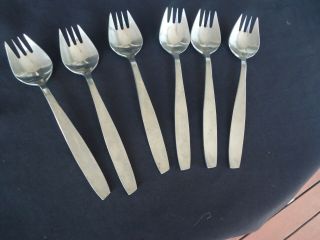 6 Vintage Retro Splayds Buffet Forks Stainless Steel 1960 