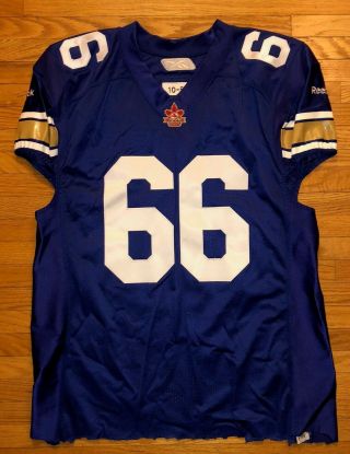 CFL Winnipeg Blue Bombers Game worn Taormina Heritage jersey 2