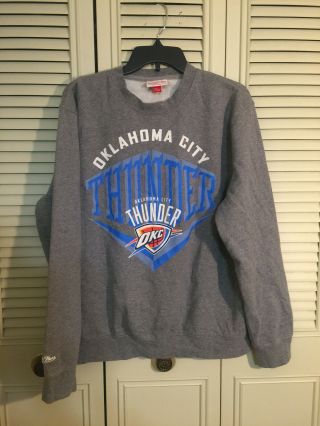 Nba Oklahoma City Thunder Okc Mitchell & Ness Sweatshirt Size Xl Gray