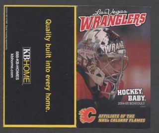 2004 - 05 Las Vegas Wranglers Echl Pocket Hockey Schedule