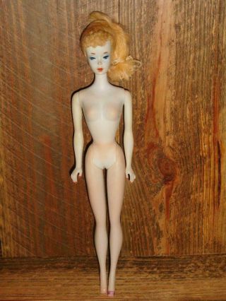 Rare Blonde 3 Blonde Ponytail Barbie - Solid Torso Early & Ghost White