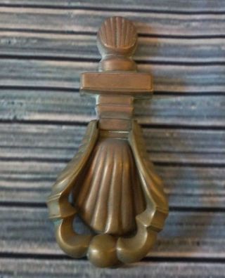 Antique Vintage Old Solid Brass Shell Design Door Knocker Ornate Nautical Marine
