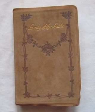 Vintage Leather Book Lady Of The Lake Antique By Sir Walter Scott