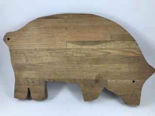 Vintage Wooden Pig Cutting Board Butcher Block
