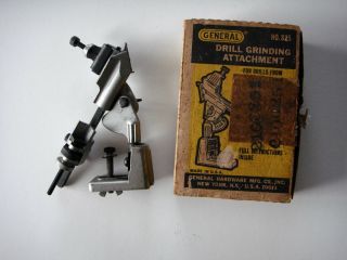 Vintage General No 825 Drill Grinding Attachment Bit Sharpener Box