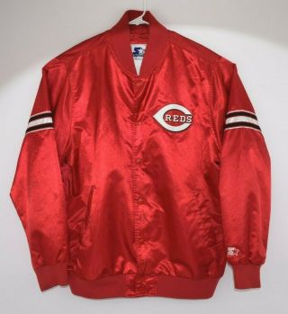Vintage Cincinnati Reds Mens Xl Starter Brand Authentic Coat Jacket Red