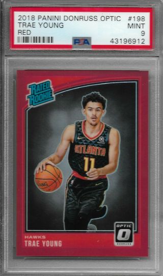 2018 - 19 Optic | Trae Young [hawks] | Rookie - Red /99 | Psa 9