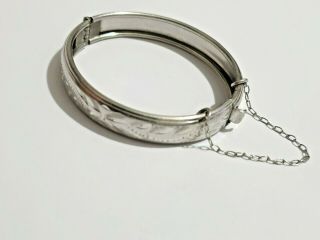 Stylish Solid Vintage Child Hinged Bangle Heavy 925 Silver Weight 6.  30 G