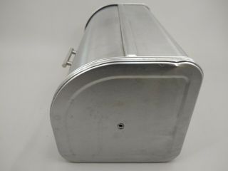 VINTAGE CURVE ROLL TOP BRUSHED STAINLESS STEEL BREADBOX,  BREAD BOX RETRO 3