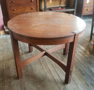 Stickley Style Oak Arts And Crafts Table