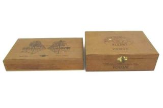 2 Vintage Wooden Cigar Boxes Webster Tobacco Co.  Albany N.  Y And Tucson Arizona