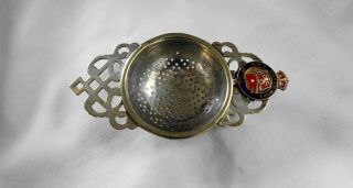 Rare Vintage R.  M.  S.  Queen Mary White Star Line Silver & Enamel Strainer