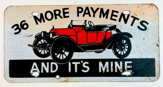 Vintage License Plate Booster Dealer Promotion Car Loan Garage Man Cave Gift