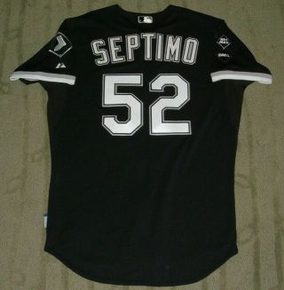 CHICAGO WHITE SOX LEYSON SEPTIMO GAME WORN JERSEY HICKEY & SKOWEON PATCHES 2