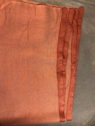 Vintage Golden Dawn 100 Wool Blanket Salmon Pink Peach Satin Bind 70 X 80”