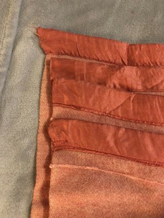 Vintage Golden Dawn 100 Wool Blanket Salmon Pink Peach Satin Bind 70 X 80” 2