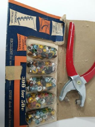 Vintage Eyelet Tool Setter Kit w/eyelets,  Hole Punch,  set of eyelets 2