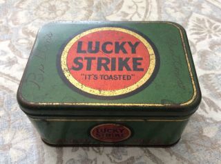 Vintage Lucky Strike Tobacco Tin “it’s Toasted” Sliced Plug