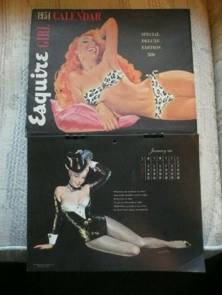 Vintage 1954 Esquire Girl Special Deluxe Edition Pin - Up Girl Calendar W/envelope
