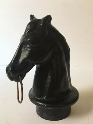 Antique Vintage Cast Iron Horse Head Hitching Post Top.