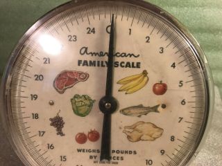 Vintage American Family Kitchen Food 25 Pounds by Ounces Scale White Metal 2