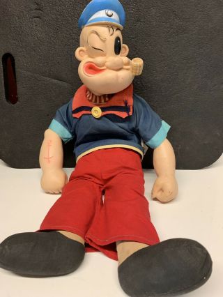 Vtg Gund King Features Syndicate Popeye The Sailor Doll 17” Vinyl/cloth 1958 Htf