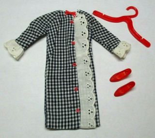 Vintage 1967 - 68 Barbie Francie Doll " Side Kick " 1273 Dress,  Shoes,  Hanger - Ex