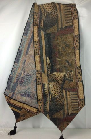 Vintage Cheetah Tapestry Table Runner,  Animal Print