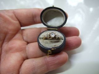 Antique Georgian 1/2 Carat Natural Old Cut Diamonds 18k Gold Ring Boxed