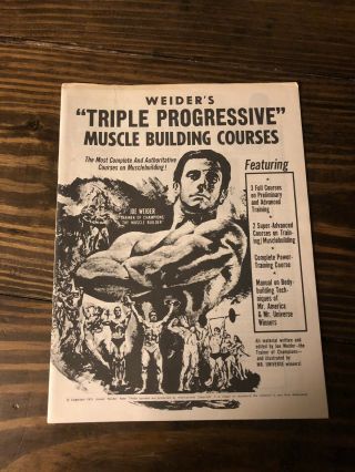 Vintage Weider’s 1975 “triple Progressive” Muscle Building Courses Book