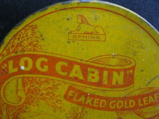 Unusual WD & HO Wills Circular 2 oz Log Cabin Tobacco Tin with Top Perforation 3