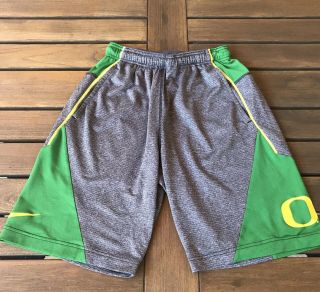 Nike Dri Fit University Of Oregon Ducks Football Basketball Grey Shorts Size S