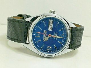 Citizen Automatic Mens Steel Vintage Day Date Blue Dial Watch Run Orderb