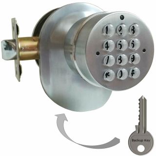 Electronic Door Knob Latch Lock Spring Backup Key Sohomill Keypad Not Deadbolt