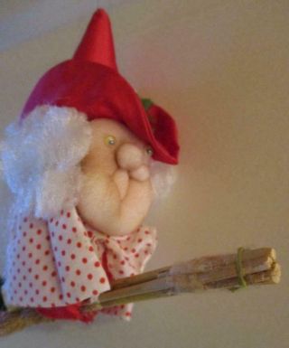 Vtg Norwegian Good Luck Christmas Kitchen Witch Hanging With Presents Ornaments