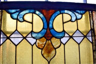 ANTIQUE STAINED GLASS WINDOW 32.  5 X 35 ARCHITECTURAL SALVAGE 3