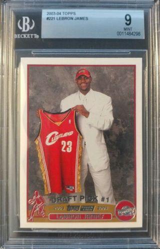 2003 - 04 Topps Basketball Lebron James Rookie Rc 221 Bgs 9