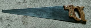 Vintage 26 " Henry Disston & Sons D - 23 Wood Hand Saw 8 T.  P.  I.