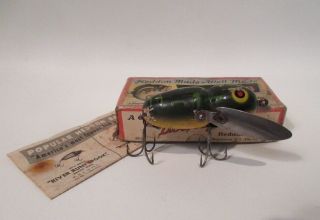 Vintage Heddon Crazy Crawler 2100 Bf Bullfrog W/ Box,  Paper